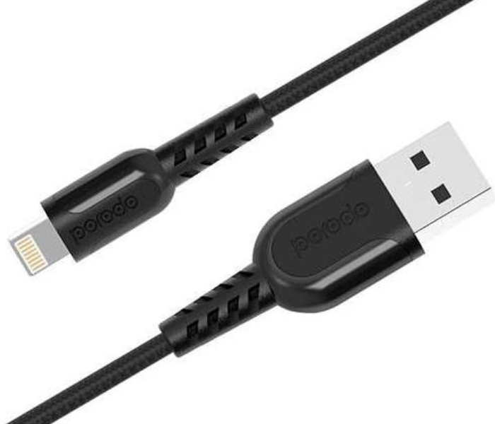 Porodo 1.2Meter Metal Braided Lightning Cable - Black - Zoom Image 2