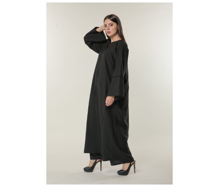 Moistreet Extra Small Black Formal Abaya with Handwork - Zoom Image 2