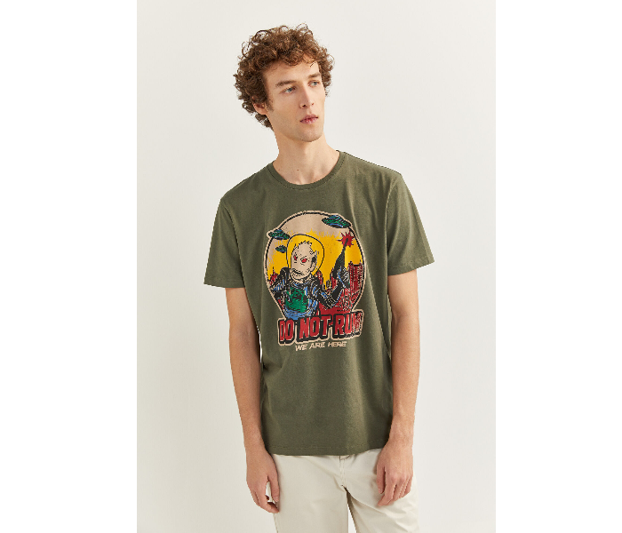 Springfield SS18 SPF Printed Short Sleeve T-shirt XL - Dark Green - Zoom Image 1