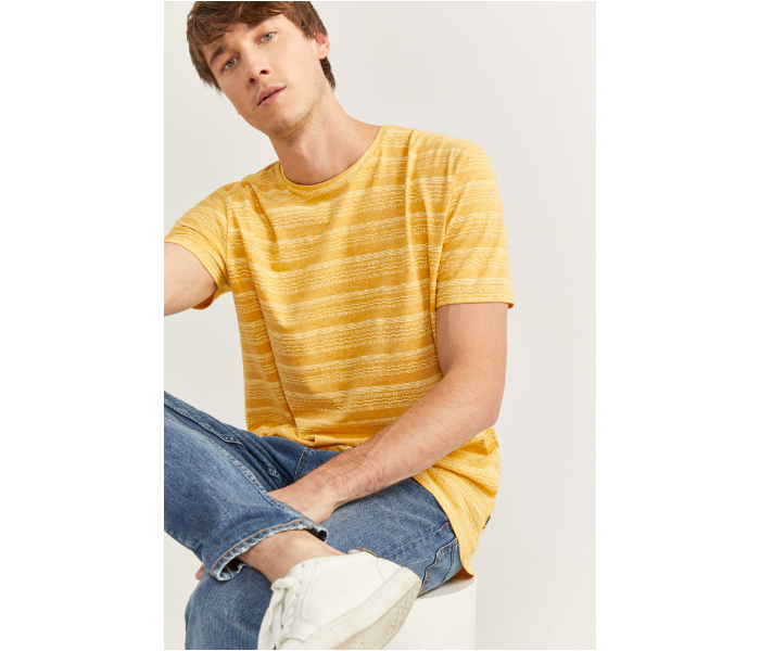 Springfield SS20 Short Sleeve Knitted T-shirt Medium For Men - Mustard - Zoom Image 1