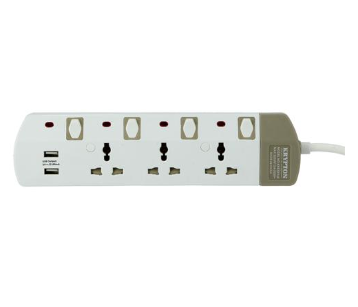 Krypton KNES5146 3Metre 3 Way Extension Socket - White - Zoom Image 4