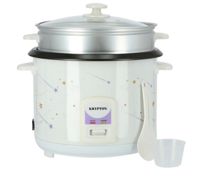 Krypton KNRC6106 2.8 Liter Electric Rice Cooker with Non-Stick Innerpot - White - Zoom Image 1