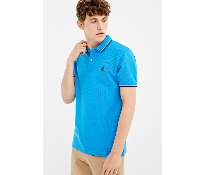 Springfield AW19 Basic Solid Slim Fit Polo T-Shirt XX-Large For Men - Teal - Zoom Image 1