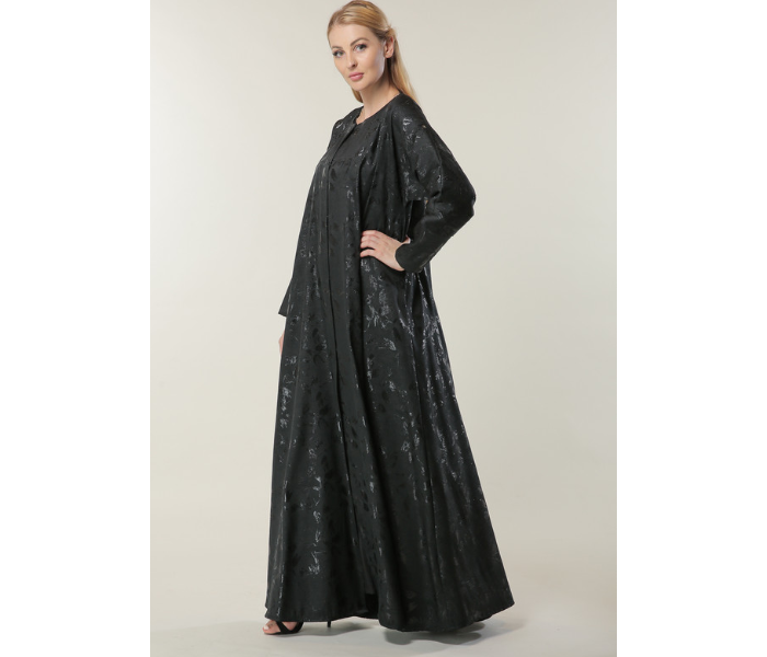 Moistreet Extra Small Black Jaquard Abaya - Zoom Image 2