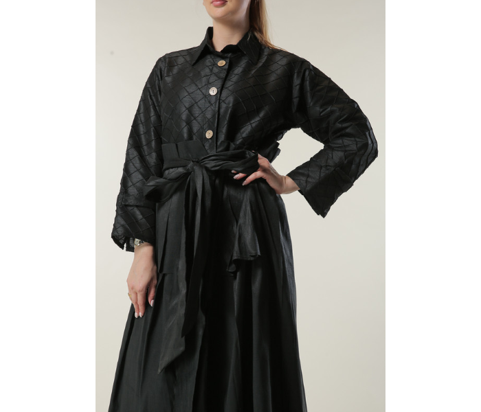 Moistreet Large Uniquely Styled Abaya - Black - Zoom Image 4