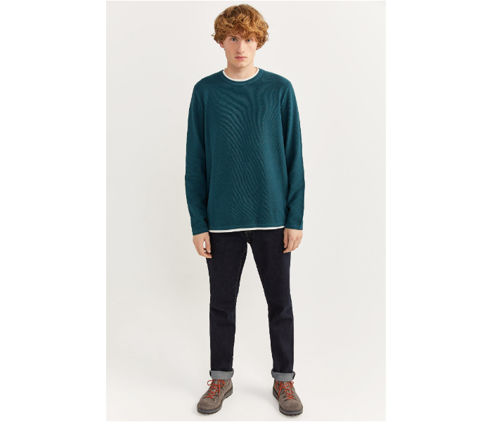 Springfield SS20 Long Sleeve Knitwear Fantasy Cotton X-Large For Men - Dark Green - Zoom Image 1