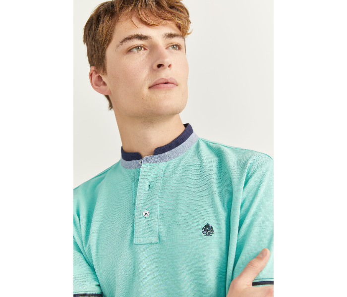 Springfield SS20 Basic Solid Slim Fit Polo T-Shirt Large For Men – Light Cyan - Zoom Image 2