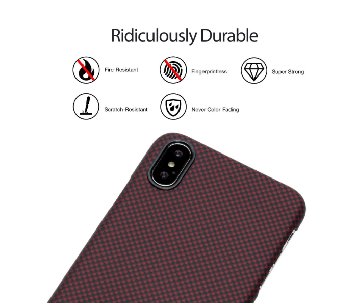 Pitaka 5.8 inch MagEz Case for iPhone XS - Black and Red Plain - Zoom Image 6