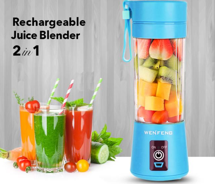 Portable Rechargeable Juice Blender 6B with USB Charger JA016 - Blue - Zoom Image