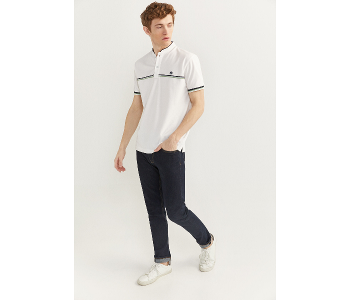 Springfield SS20 Basic Solid Slim Fit Polo T-Shirt XX-Large For Mens - White - Zoom Image 3