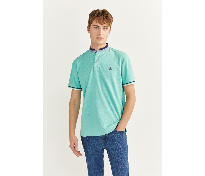 Springfield SS20 Basic Solid Slim Fit Polo T-Shirt Large For Men – Light Cyan - Zoom Image 1