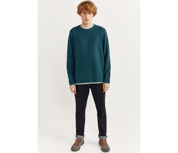 Springfield SS20 Long Sleeve Knitwear Fantasy Cotton Small For Men - Dark Green - Zoom Image 1