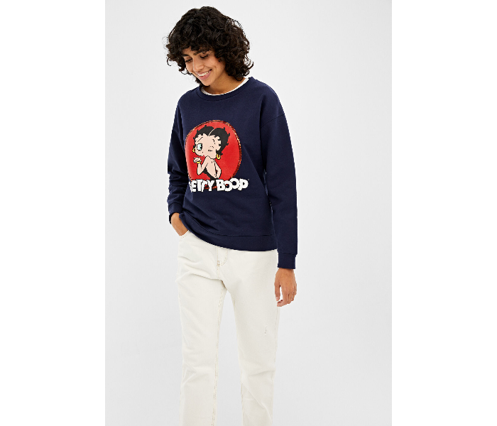 Springfield SS20 Full Sleeve Sweat Shirt X-Small For Women - Dark Blue - Zoom Image 3