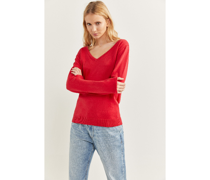 Springfield S20 Long Sleeve Knitwear Large For Women - Red - Zoom Image 3