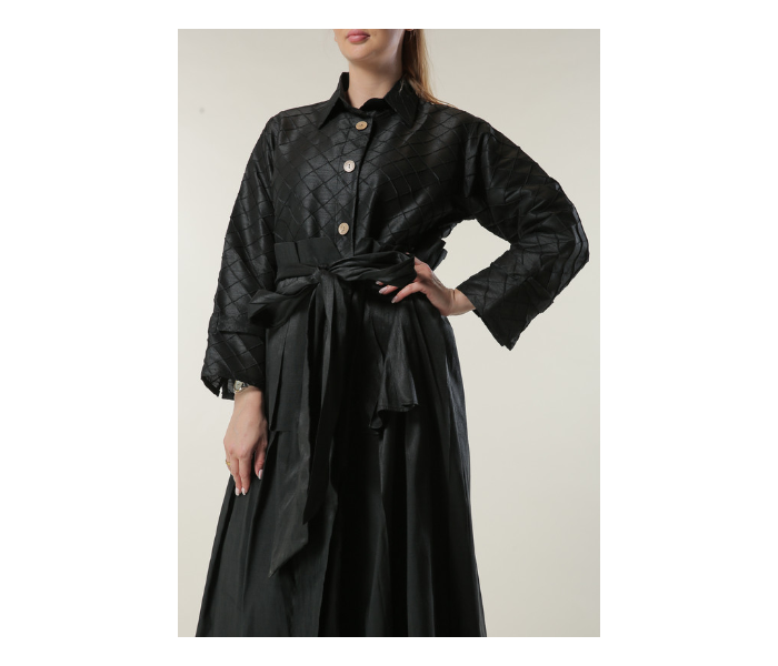 Moistreet Extra Large Uniquely Styled Abaya -Black - Zoom Image 4