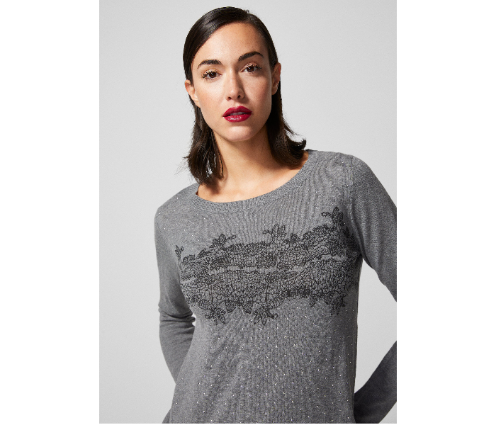 Springfield AW18 Long Sleeve Knitwear Medium For Women - Grey - Zoom Image 3