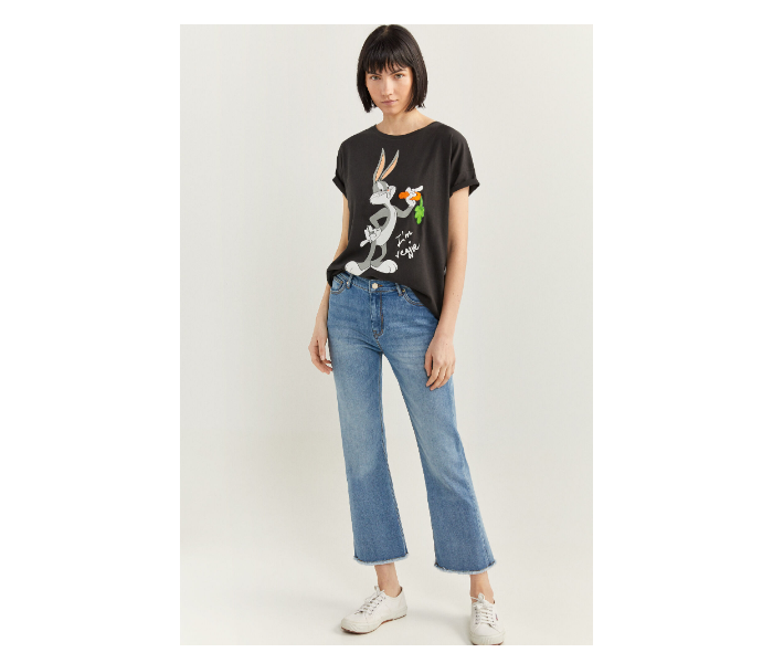 Springfield SS20 Short Sleeve Bugs Bunny Printed T-Shirt Small For Women - Black - Zoom Image 1