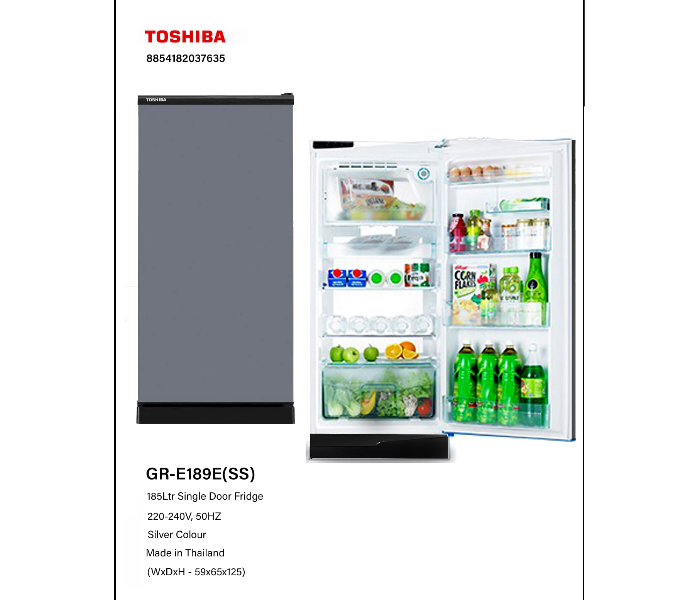 Toshiba GR-E189(SS) 185 Litre Single Door Fridge - Silver - Zoom Image