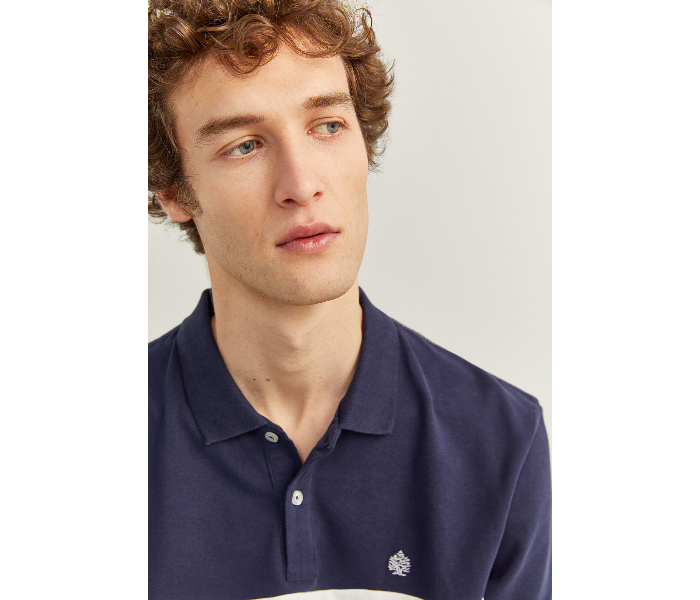 Springfield SS20 Basic Slim Fit Block Polo T-Shirt XXX-Large For Men - Navy and Grey - Zoom Image 3