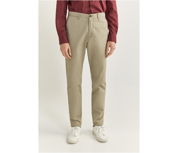 Springfield SS20 Solid Sport Trousers Chinos EU 40 For Men - Light Khaki - Zoom Image 2