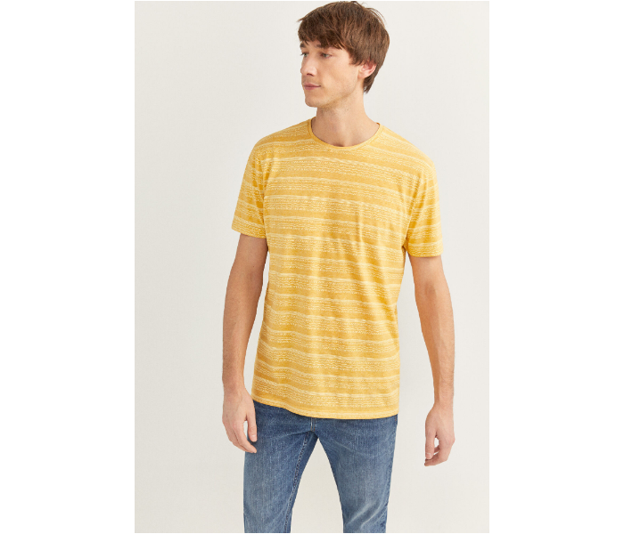 Springfield SS20 Short Sleeve Knitted T-shirt X-Large For Men - Mustard - Zoom Image 3