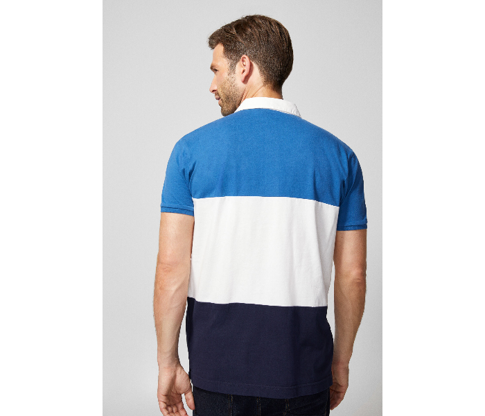 Springfield AW18 Polo Fancy T-Shirt Medium For Men - Blue And White - Zoom Image 4