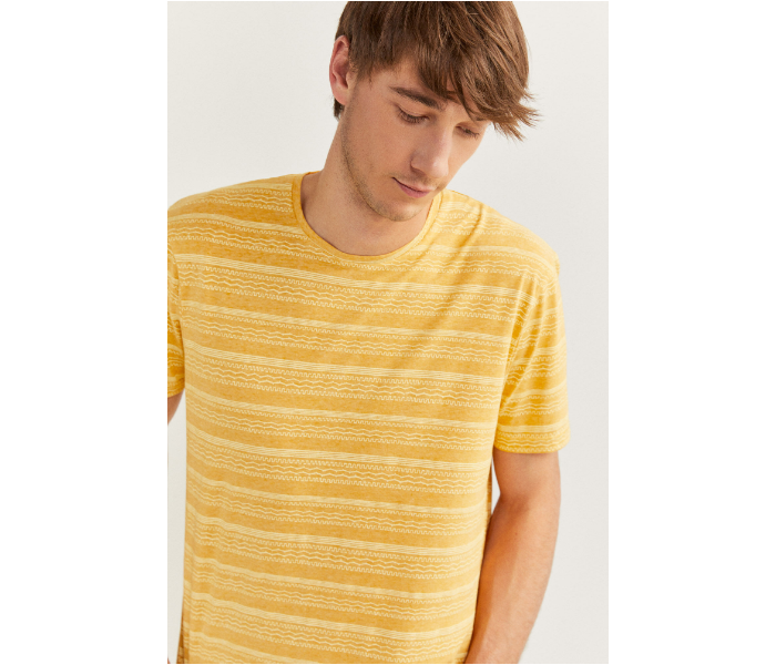 Springfield SS20 Short Sleeve Knitted T-shirt X-Large For Men - Mustard - Zoom Image 1