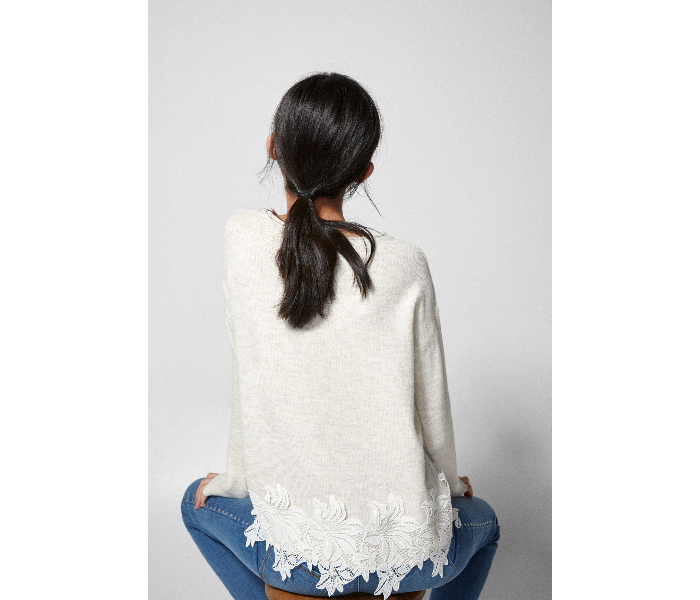 Springfield SS19 Long Sleeve Knitwear X-Small For Women - White - Zoom Image 4