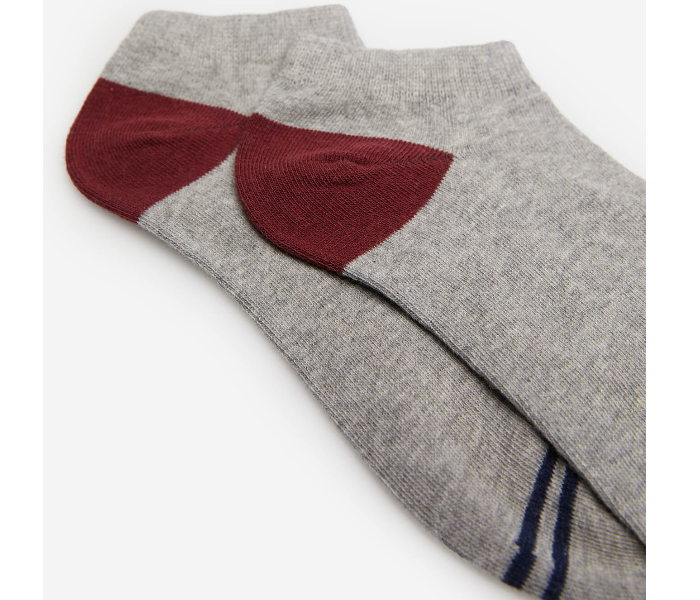 Springfield AW19 Fancy Socks Large For Mens - Grey and Red - Zoom Image 2