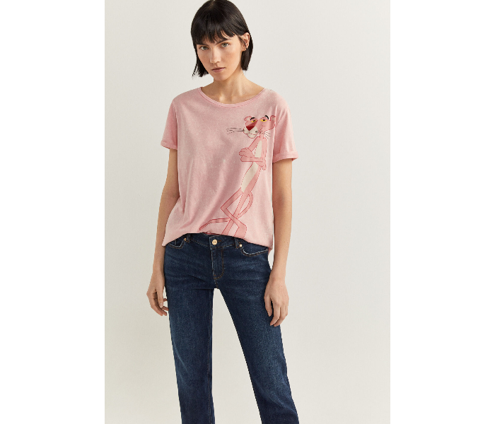 Springfield SS20 Short Sleeve Pink Panther Printed T-Shirt X-Small For Women - Pink - Zoom Image 1