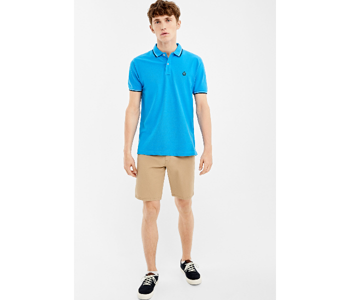 Springfield AW19 Basic Solid Slim Fit Polo T-Shirt Small For Men - Teal - Zoom Image 3