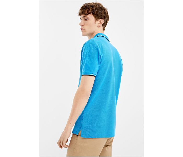 Springfield AW19 Basic Solid Slim Fit Polo T-Shirt X-Small For Men - Teal - Zoom Image 2