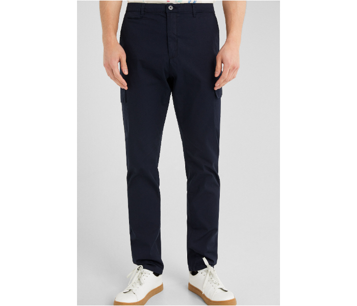 Springfield SS19 Solid Sport Trouser Chinos EU 38 For Men - Dark Blue - Zoom Image 3