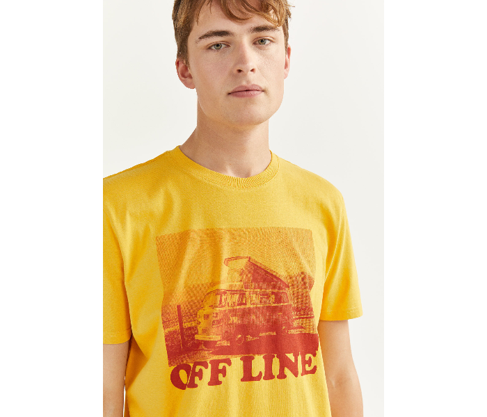 Springfield SS20 SPF Printed Short Sleeve T-shirt Large - Mustard - Zoom Image 1