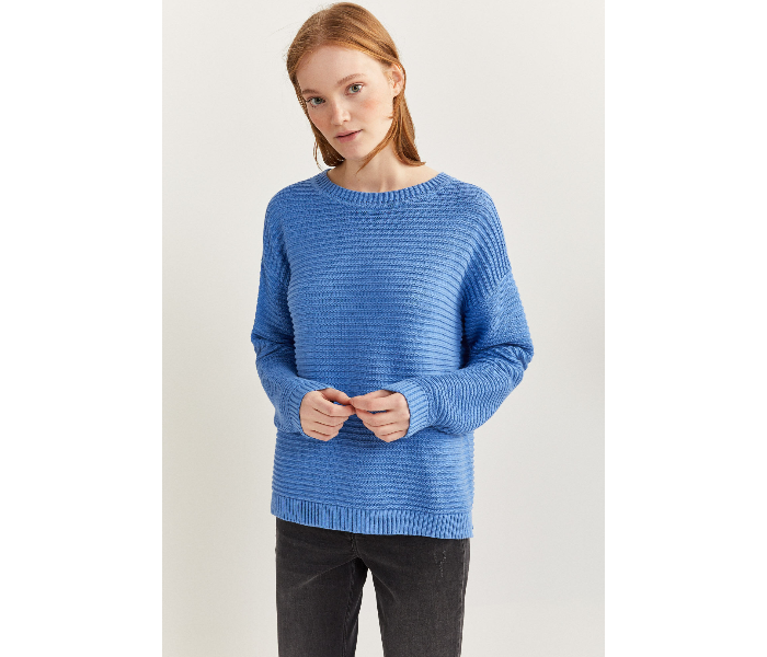 Springfield SS20 Long Sleeve Knitwear Medium For Women - Blue - Zoom Image 2