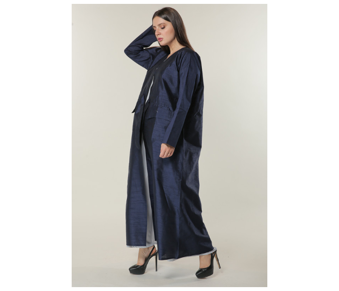 Moistreet Double XL Navy Abaya Set with White Under Abaya - Zoom Image 3