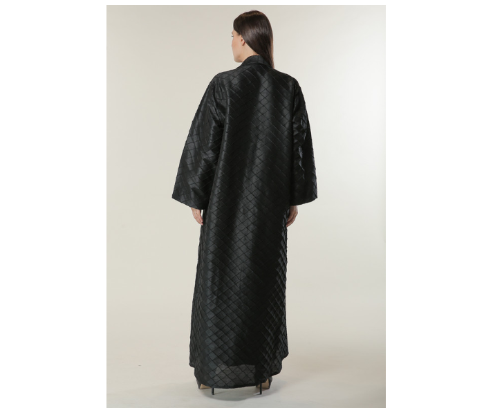 Moistreet Double XL Black Jaquard Coat Style Abaya - Zoom Image 3