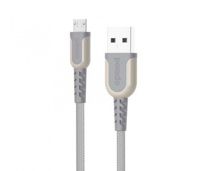 Porodo 1.2 Meter Metal Braided Micro USB Cable - Grey - Zoom Image