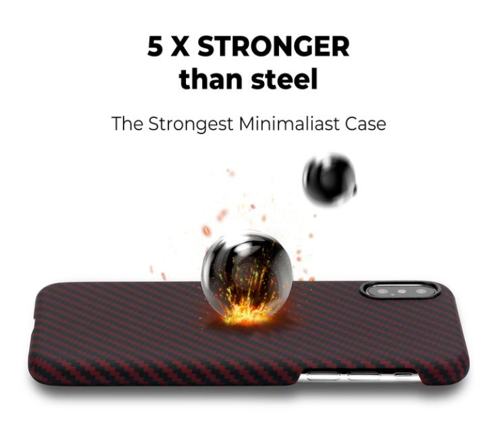 Pitaka 6.5 inch MagEz Case for iPhone XS Max - Black and Red Twill - Zoom Image 3