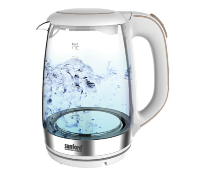 Sanford SF3354EK 1.7 Litre Glass Electric Kettle - White - Zoom Image