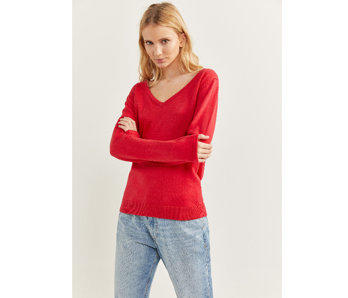 Springfield S20 Long Sleeve Knitwear Medium For Women - Red - Zoom Image 3