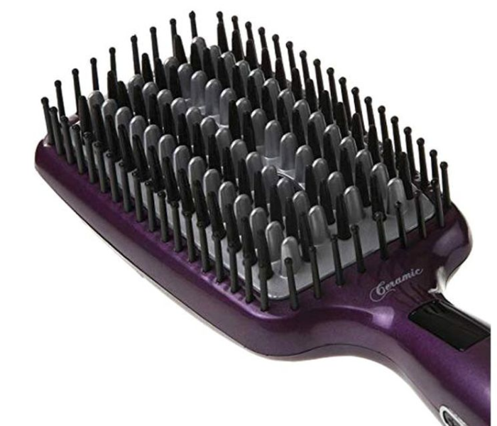 Geepas GHBS86012 50W Straightener Brush with Ceramic Anti Scald Hair Brush - Purple - Zoom Image 4