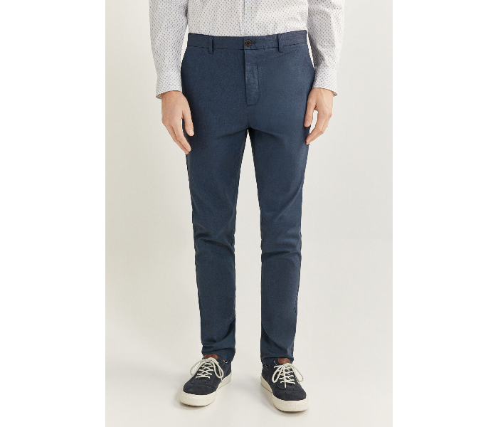 Springfield SS20 Solid Sport Trousers Chinos EU 38 For Men - Navy - Zoom Image 2