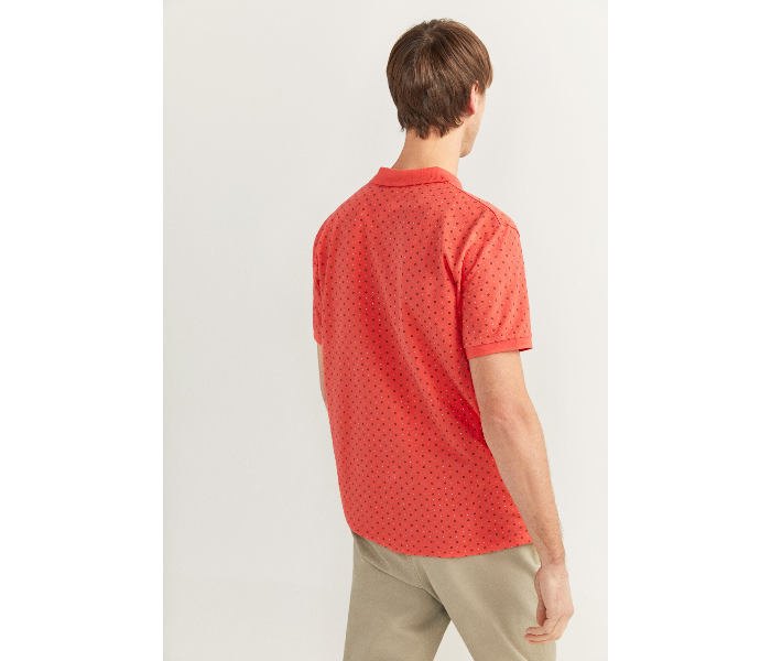 Springfield SS20 Basic Dotted Slim Fit Polo T-Shirt XX-Large For Men - Orange - Zoom Image 3