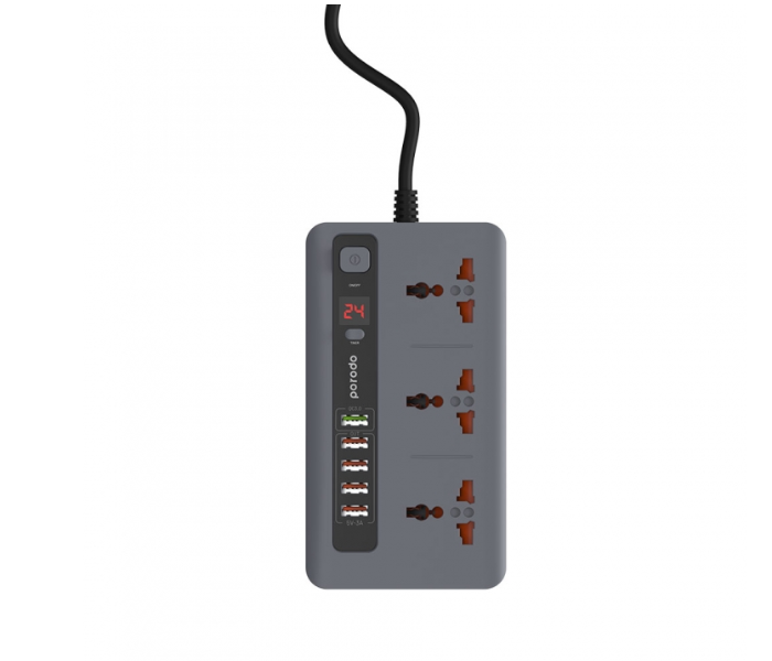 Porodo Multi Function Power Hub with Timer - Grey - Zoom Image