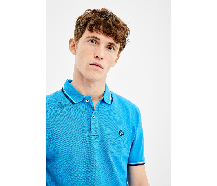 Springfield AW19 Basic Solid Slim Fit Polo T-Shirt X-Large For Men - Teal - Zoom Image 4