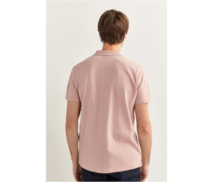 Springfield SS20 Basic Solid Slim Fit Polo T-Shirt Medium For Men – Cherry Blossom - Zoom Image 4