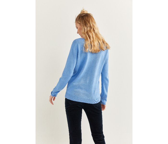 Springfield S20 Long Sleeve Knitwear Medium For Women - Light Blue - Zoom Image 4