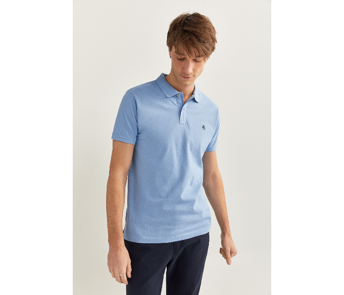 Springfield SS20 Basic Solid Slim Fit Polo T-Shirt XX-Large For Men - Light Blue - Zoom Image 1