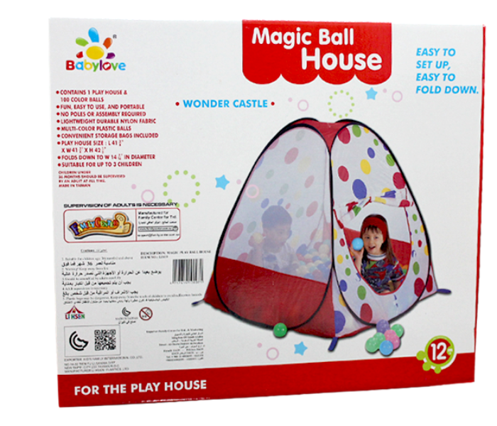 Babylove 19-L1619 Babylove Magic Ball House For Kids With 100 Balls - Zoom Image 4